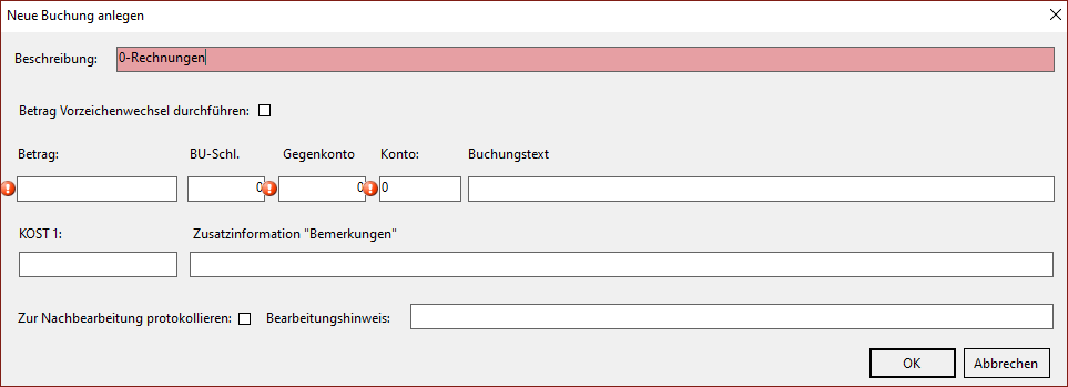 Buchungsregel