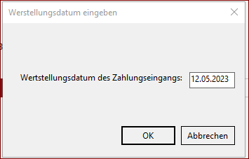 Wertstellungsdatum eingeben